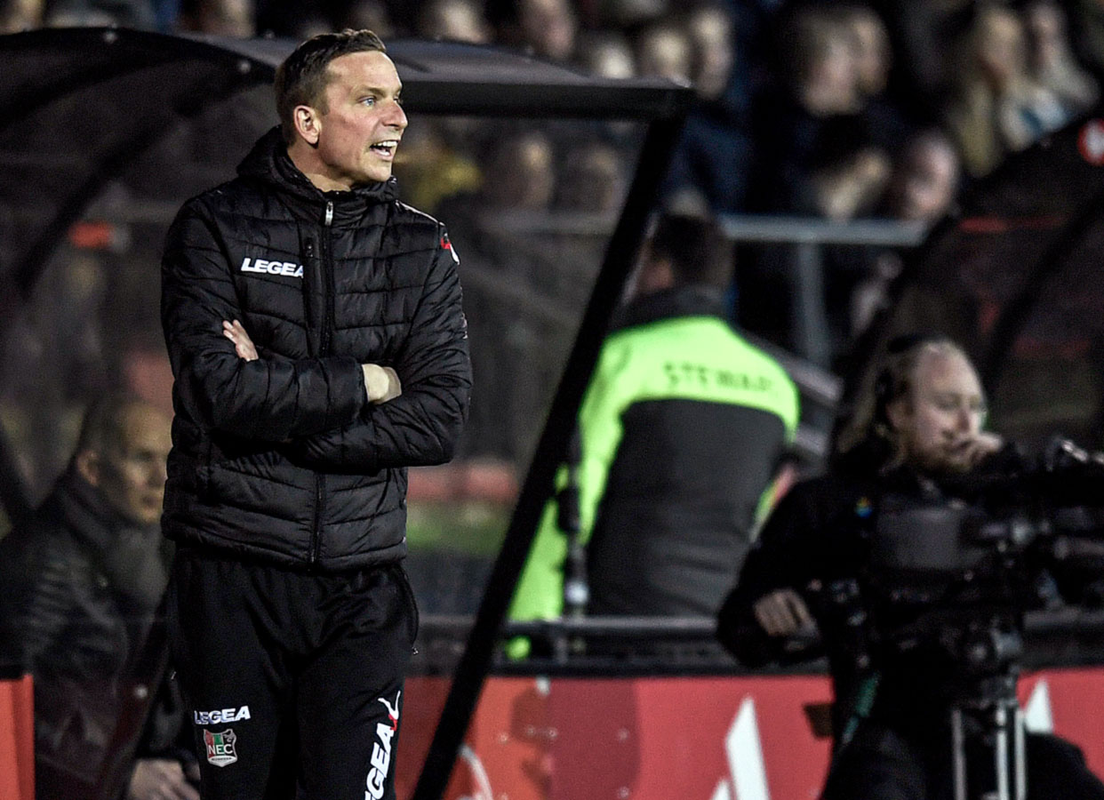 Pep Lijnders as NEC manager in the Dutch second division